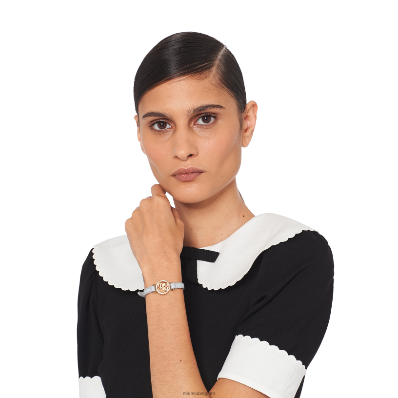 Miu Miu korenbloemmadras lederen armband N8F6L1353 juwelen