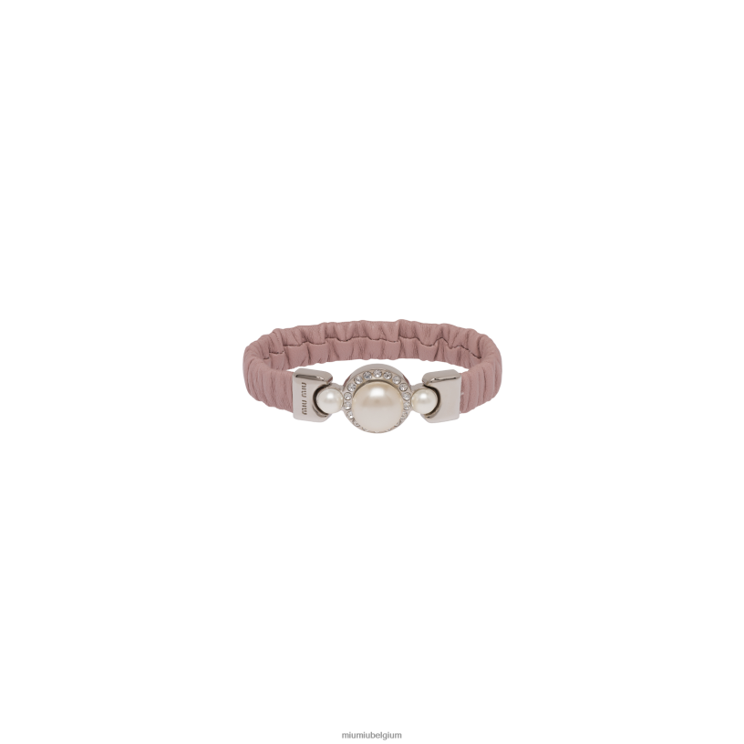 Miu Miu opaalarmband van nappaleer en metaal N8F6L1351 juwelen
