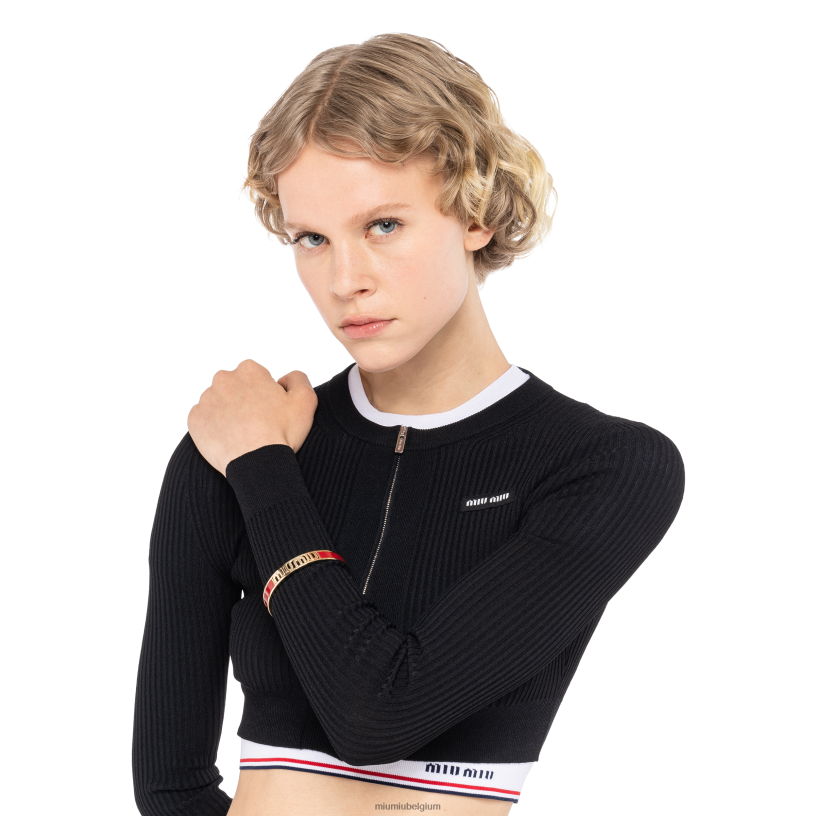 Miu Miu roodgeëmailleerde metalen armband N8F6L1330 juwelen