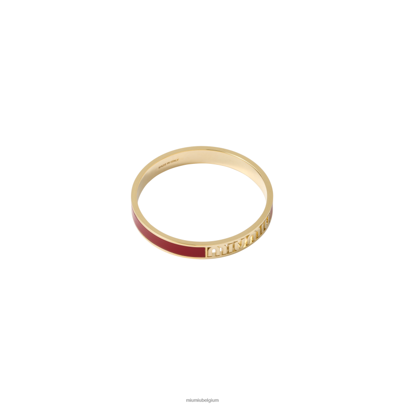 Miu Miu roodgeëmailleerde metalen armband N8F6L1330 juwelen