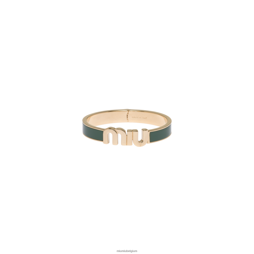 Miu Miu salie groengeëmailleerde metalen armband N8F6L1341 juwelen