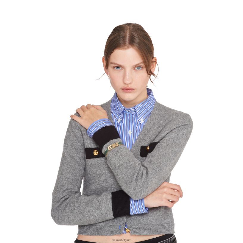 Miu Miu salie groengeëmailleerde metalen armband N8F6L1341 juwelen