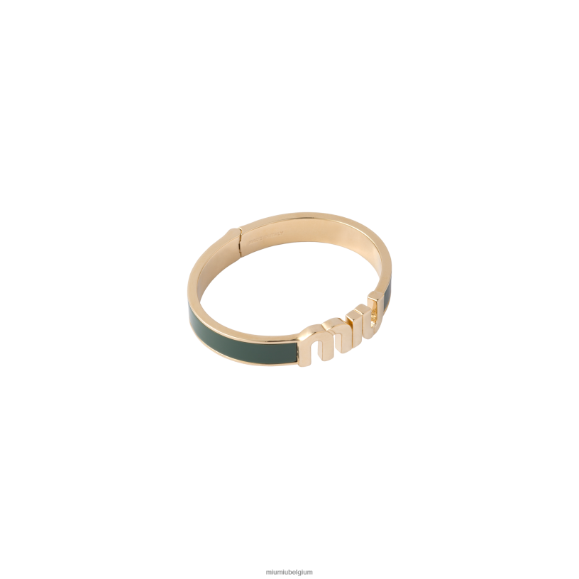 Miu Miu salie groengeëmailleerde metalen armband N8F6L1341 juwelen