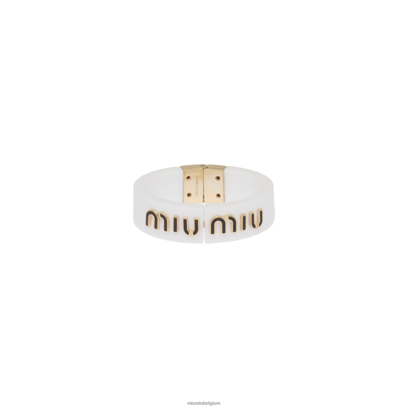 Miu Miu wit Zwartplexiglas en metalen armband N8F6L1361 juwelen