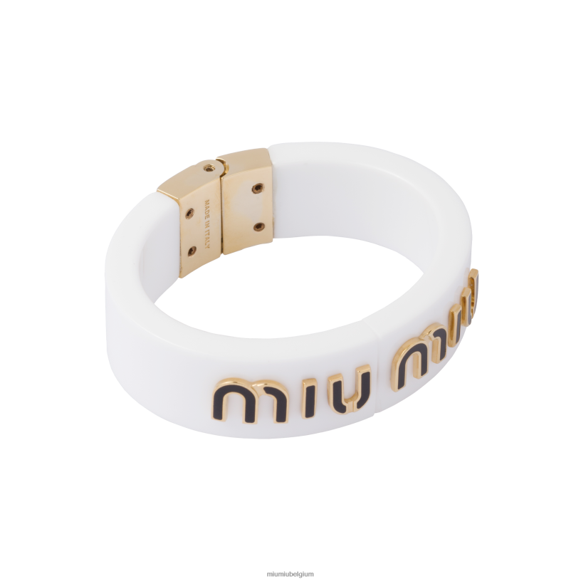 Miu Miu wit Zwartplexiglas en metalen armband N8F6L1361 juwelen