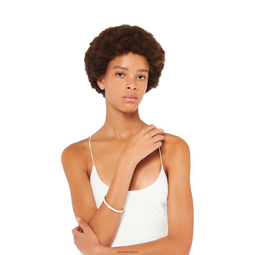 Miu Miu witgeëmailleerde metalen bangle armband N8F6L1334 juwelen