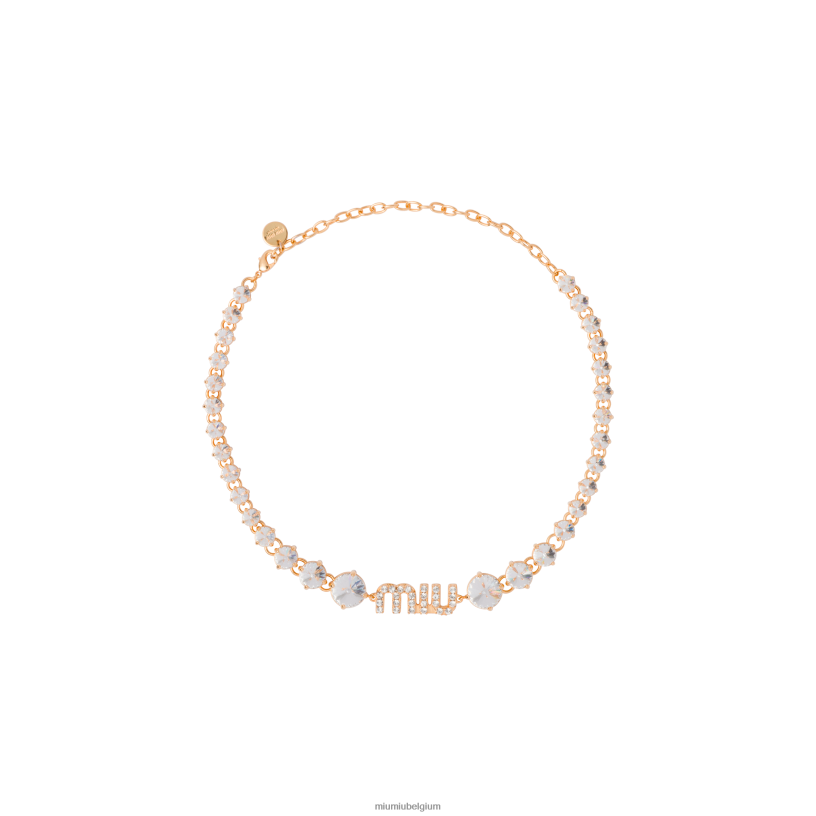 Miu Miu goudkristallen ketting N8F6L1367 juwelen