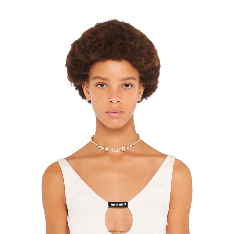 Miu Miu goudkristallen ketting N8F6L1367 juwelen