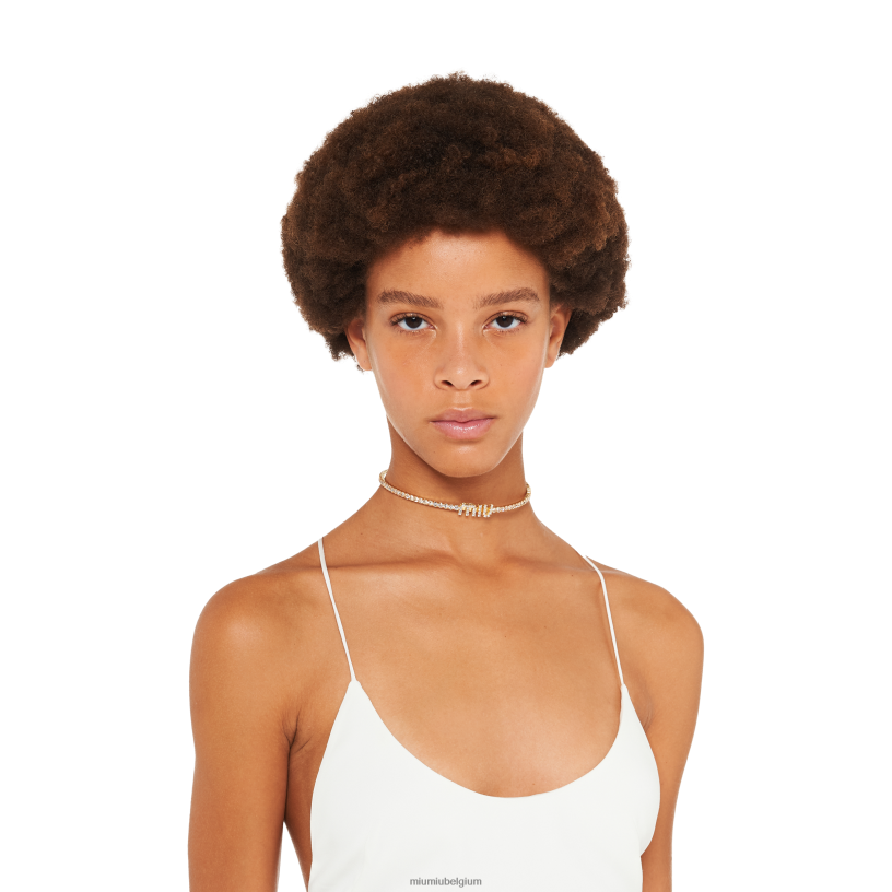Miu Miu goudkristallen ketting N8F6L1369 juwelen