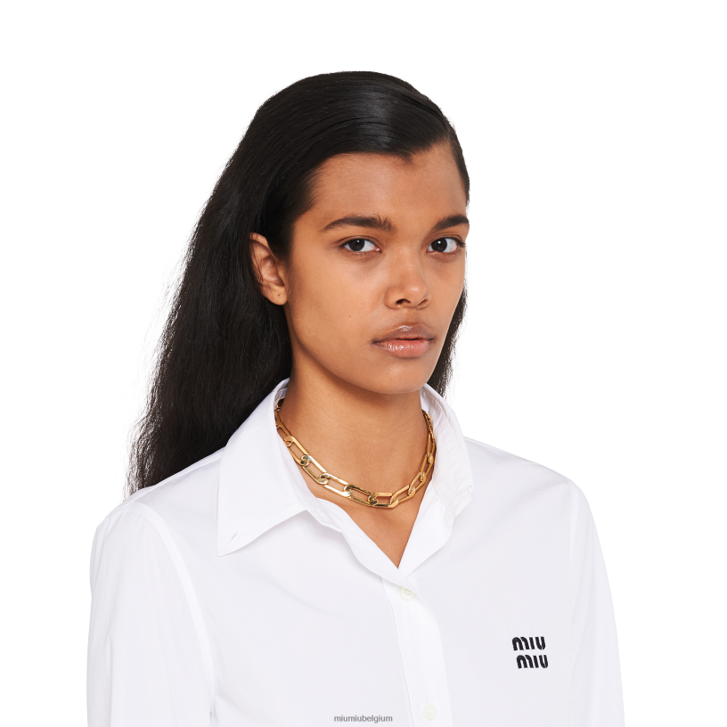 Miu Miu goudmetalen ketting ketting N8F6L1372 juwelen