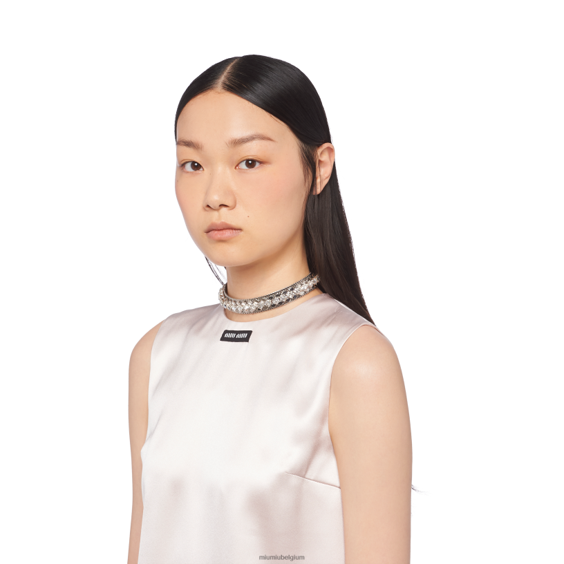 Miu Miu kristalmetalen choker N8F6L1377 juwelen