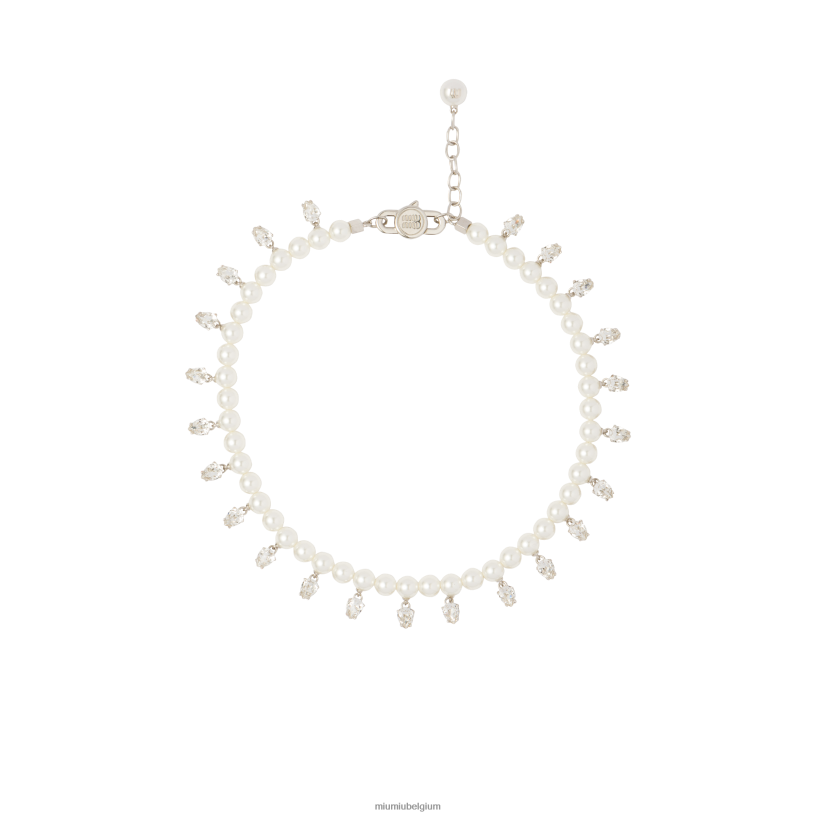 Miu Miu roomparel en kristal collier N8F6L1378 juwelen