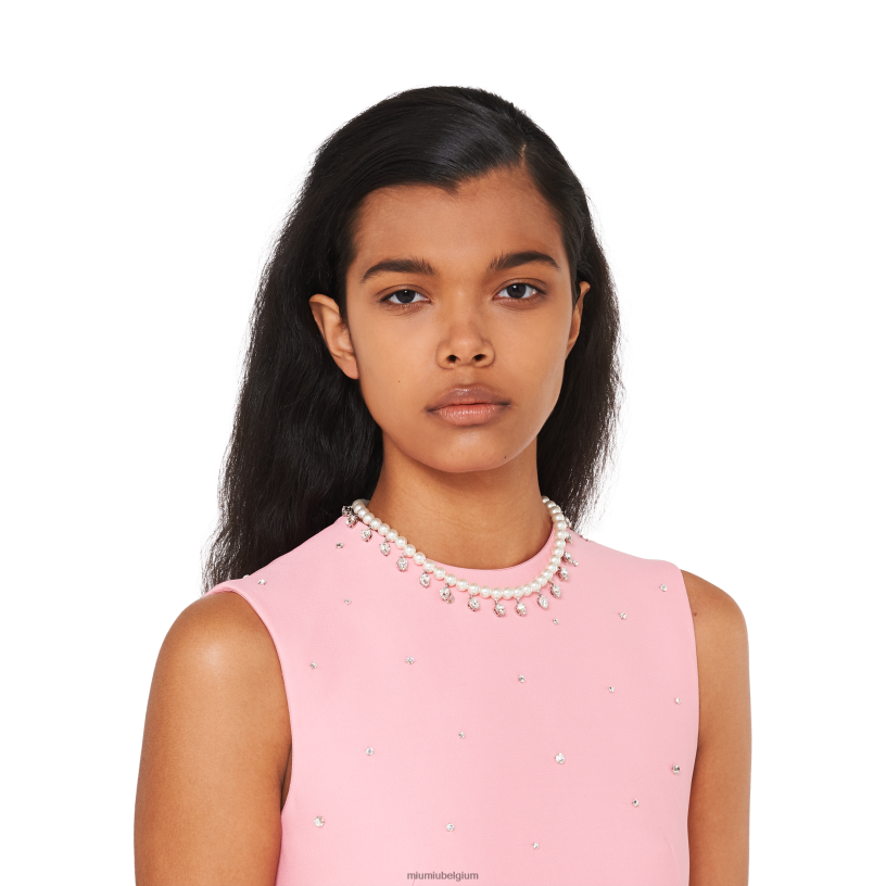 Miu Miu roomparel en kristal collier N8F6L1378 juwelen