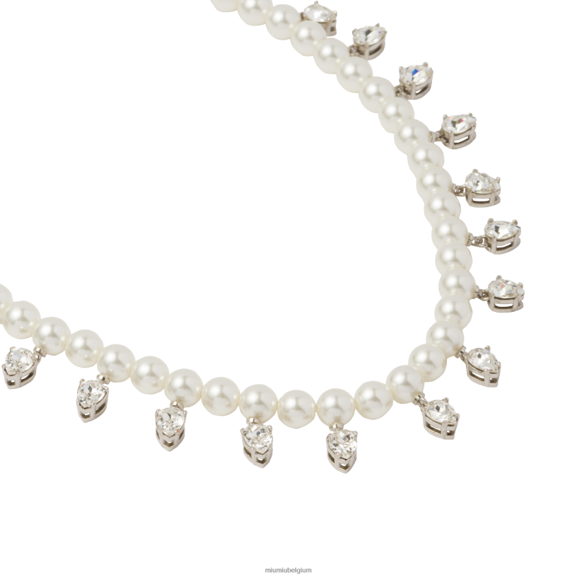 Miu Miu roomparel en kristal collier N8F6L1378 juwelen