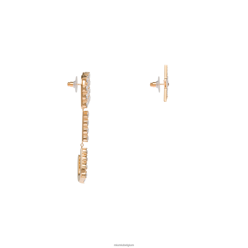 Miu Miu goudhangende oorbellen met kristallen N8F6L1309 juwelen