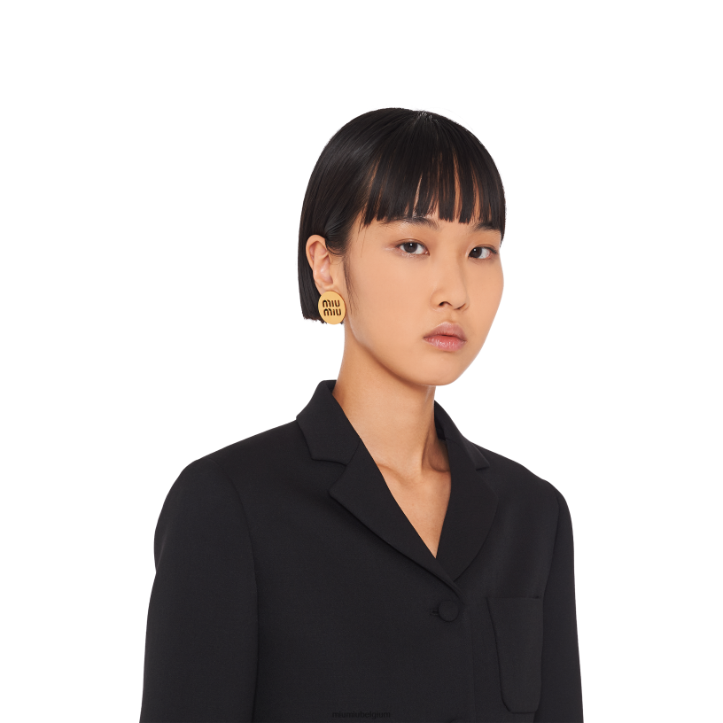 Miu Miu goudlogo oorbellen N8F6L1317 juwelen