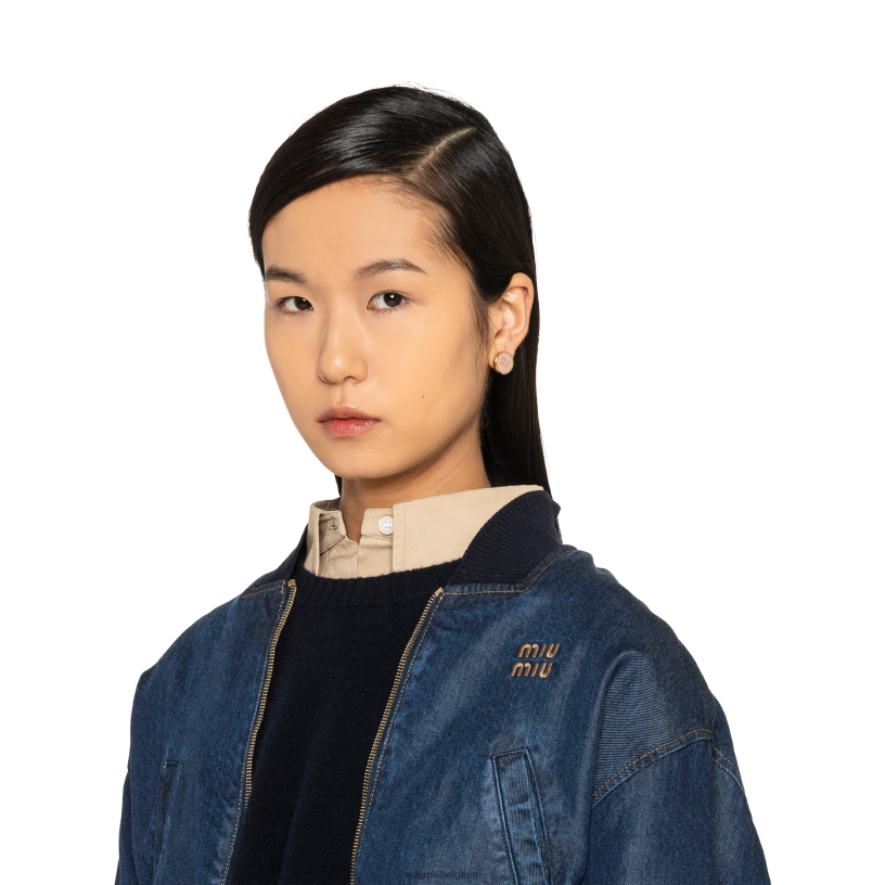 Miu Miu orchidee rozegeëmailleerde metalen oorbellen N8F6L1304 juwelen