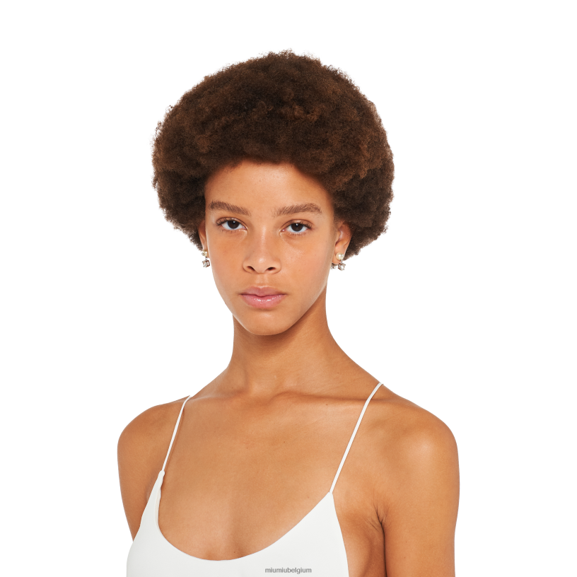 Miu Miu roommetalen oorbellen met parels en kristallen N8F6L1323 juwelen