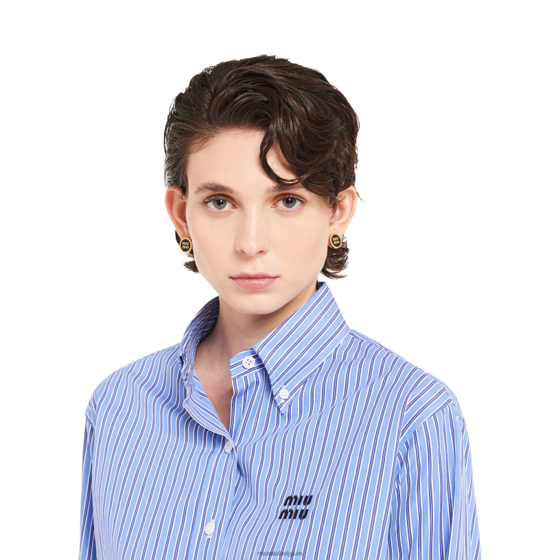 Miu Miu zwartgeëmailleerde metalen oorbellen N8F6L1294 juwelen