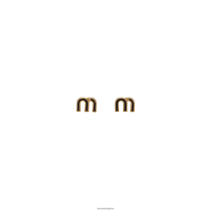 Miu Miu zwartgeëmailleerde metalen oorbellen N8F6L1298 juwelen
