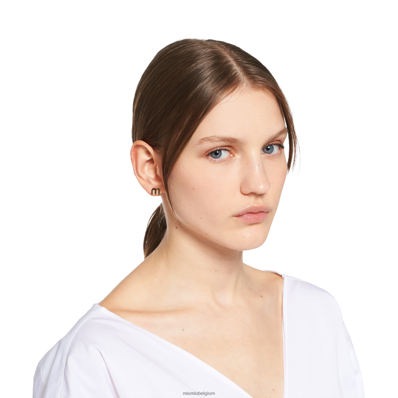 Miu Miu zwartgeëmailleerde metalen oorbellen N8F6L1298 juwelen