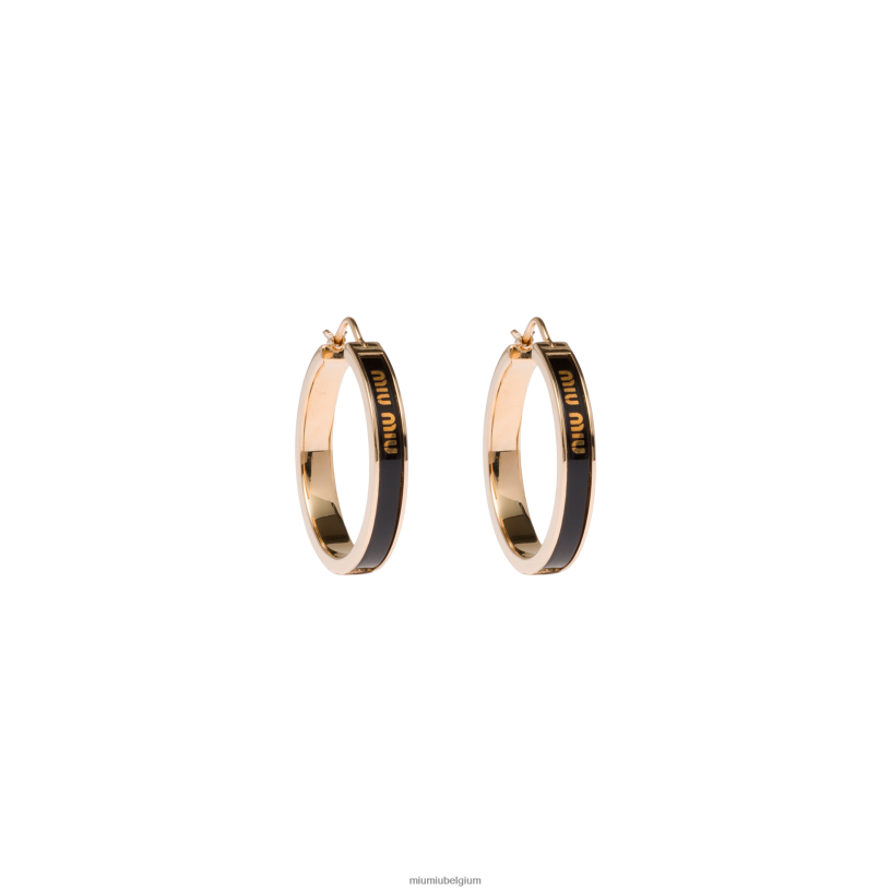 Miu Miu zwartgeëmailleerde metalen oorbellen N8F6L1302 juwelen
