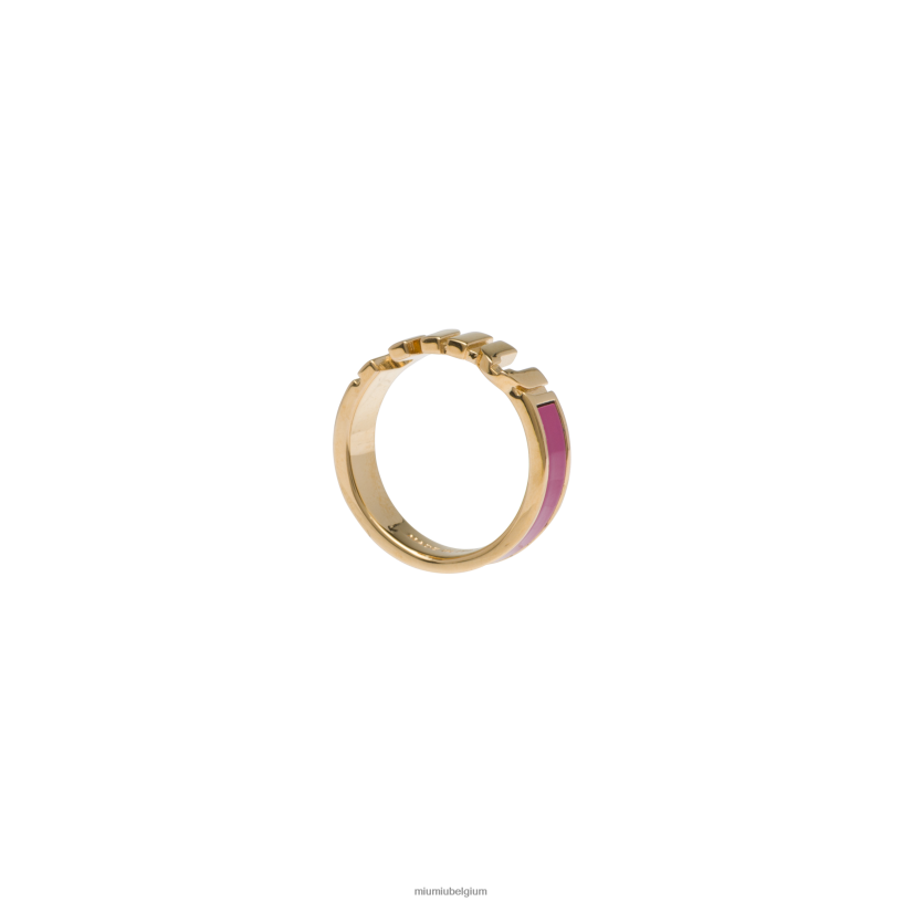 Miu Miu fuchsiageëmailleerde metalen ring N8F6L1387 juwelen