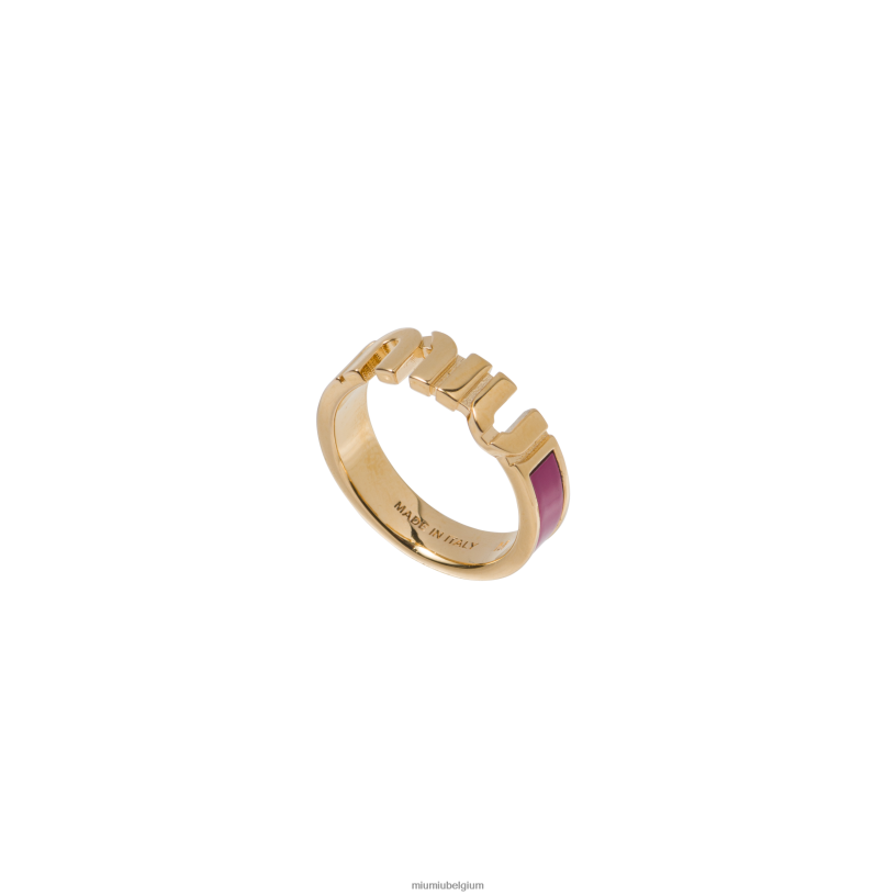 Miu Miu fuchsiageëmailleerde metalen ring N8F6L1387 juwelen