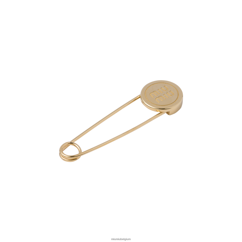 Miu Miu goudmetalen broche N8F6L1394 juwelen
