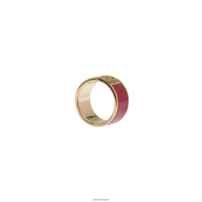 Miu Miu roodgeëmailleerde metalen ring N8F6L1383 juwelen