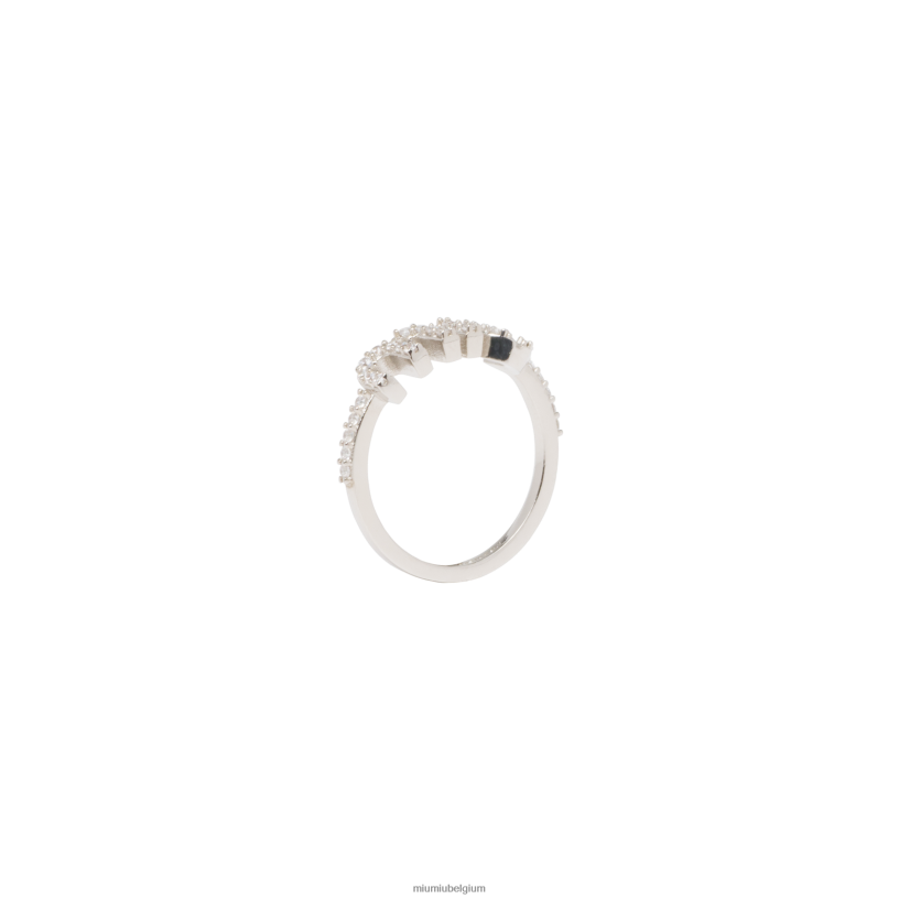 Miu Miu staalkristallen ring N8F6L1391 juwelen