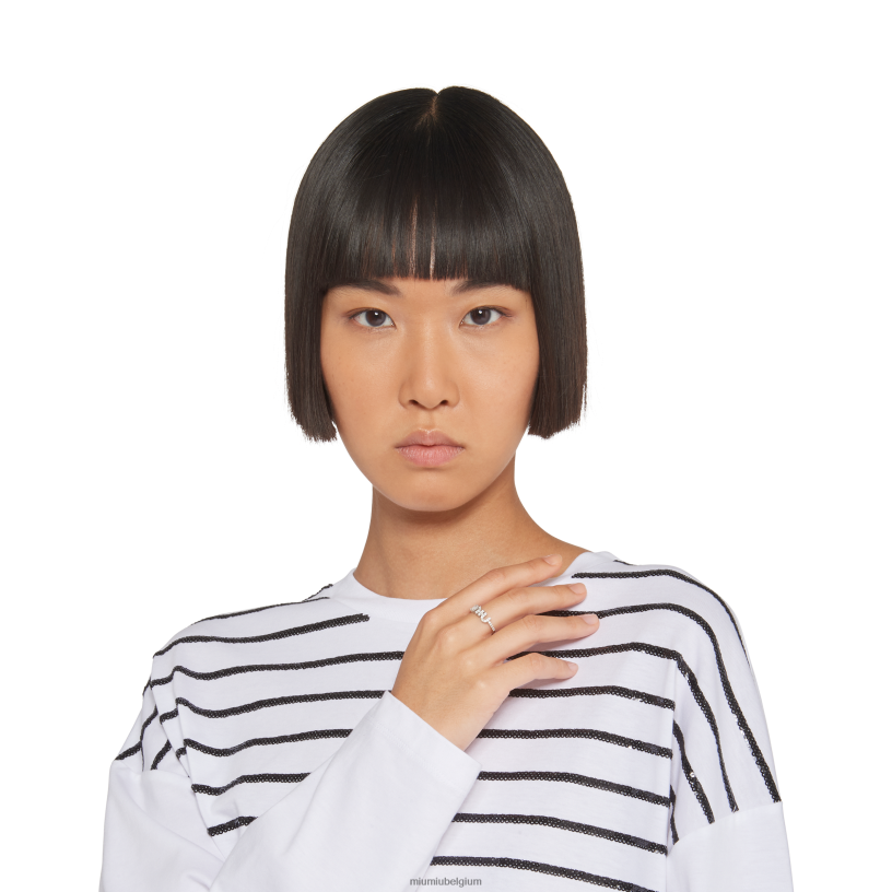 Miu Miu staalkristallen ring N8F6L1391 juwelen