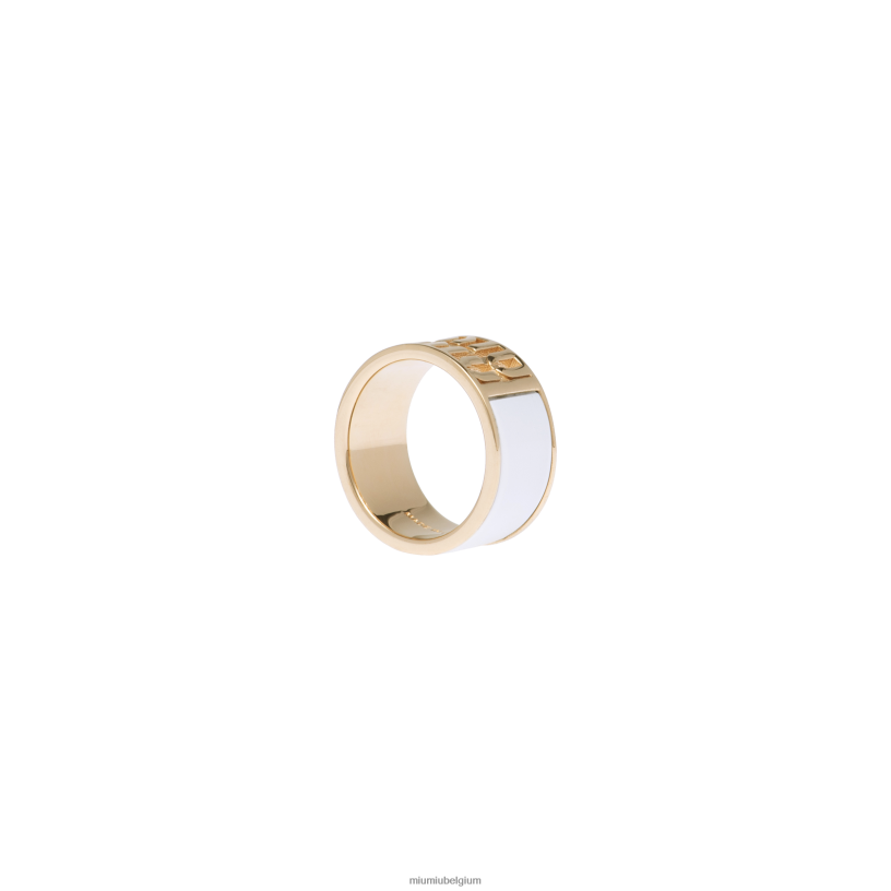 Miu Miu witgeëmailleerde metalen ring N8F6L1382 juwelen