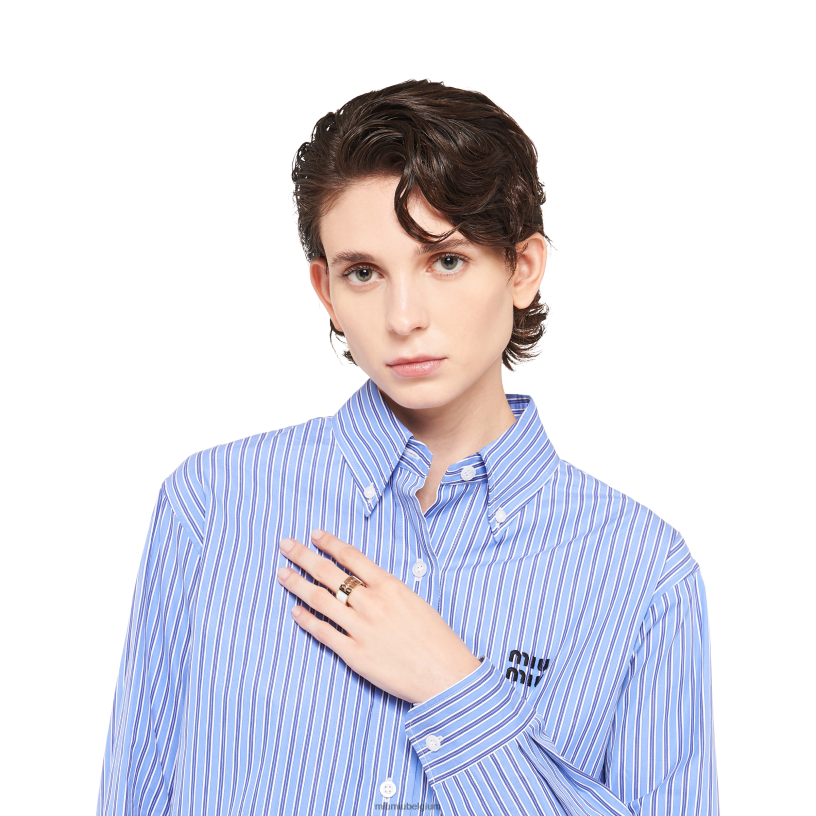 Miu Miu witgeëmailleerde metalen ring N8F6L1382 juwelen