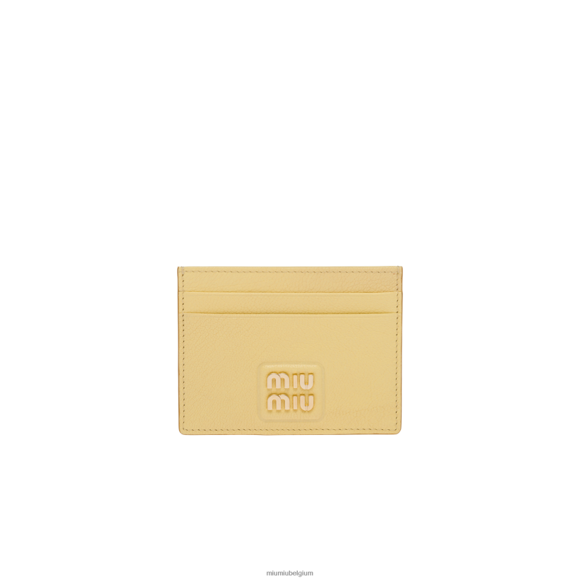 Miu Miu Citroen geelmadras lederen kaarthouder N8F6L1056 verzameling