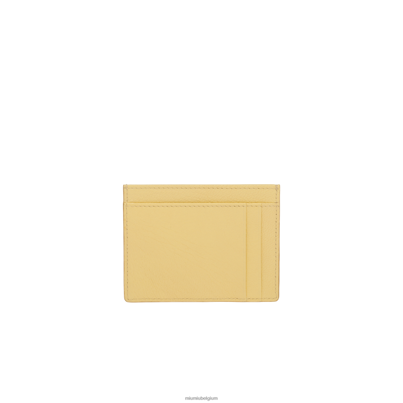 Miu Miu Citroen geelmadras lederen kaarthouder N8F6L1056 verzameling
