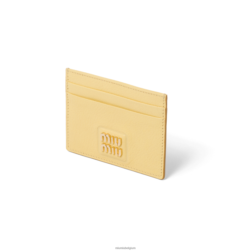 Miu Miu Citroen geelmadras lederen kaarthouder N8F6L1056 verzameling