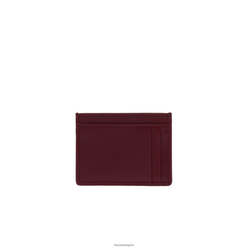 Miu Miu amarant rood/maïs geelkaarthouder van gematteerd nappaleer N8F6L1039 verzameling