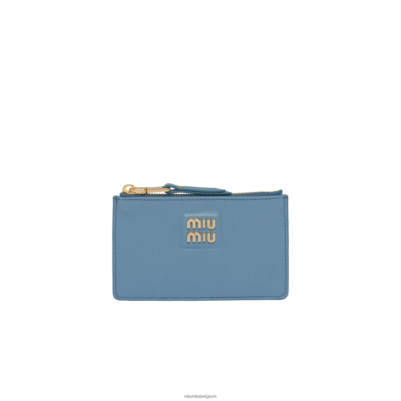 Miu Miu astraal blauwmadras lederen envelop portemonnee N8F6L1058 verzameling
