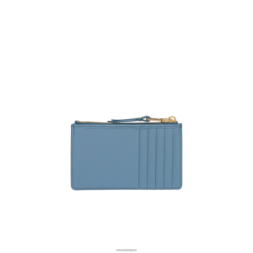 Miu Miu astraal blauwmadras lederen envelop portemonnee N8F6L1058 verzameling