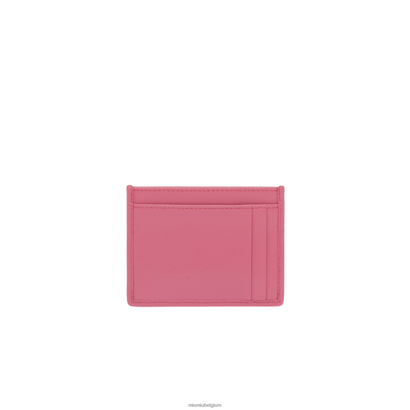 Miu Miu begonia rozekaarthouder van gematteerd nappaleer N8F6L1041 verzameling