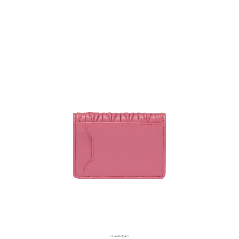 Miu Miu begonia rozekaarthouder van gematteerd nappaleer N8F6L1044 verzameling