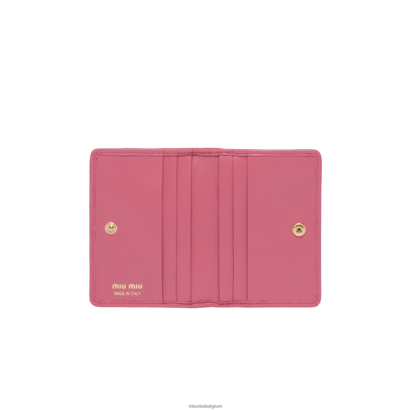 Miu Miu begonia rozekaarthouder van gematteerd nappaleer N8F6L1044 verzameling