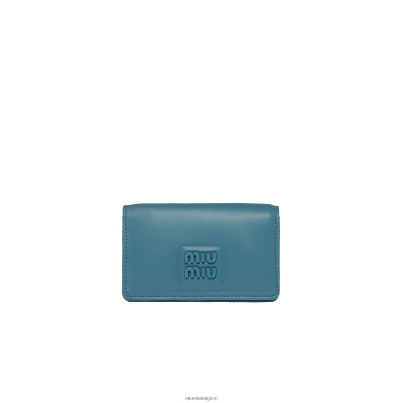 Miu Miu jachthaven blauwlederen kaarthouder N8F6L1032 verzameling