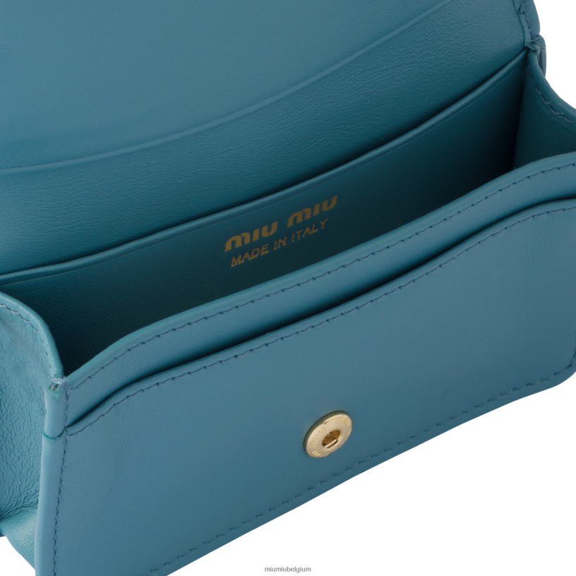 Miu Miu jachthaven blauwlederen kaarthouder N8F6L1032 verzameling
