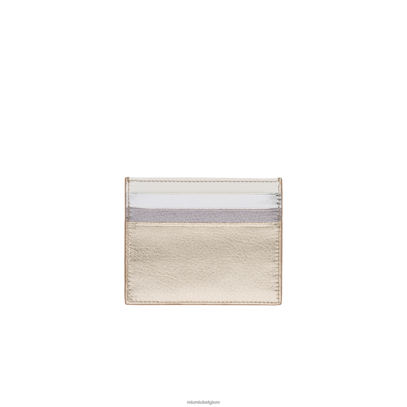 Miu Miu pyriet/zilverlederen kaarthouder N8F6L1059 verzameling