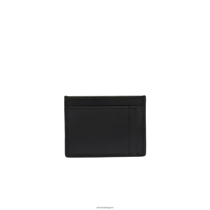 Miu Miu zwartkaarthouder van gematteerd nappaleer N8F6L1035 verzameling