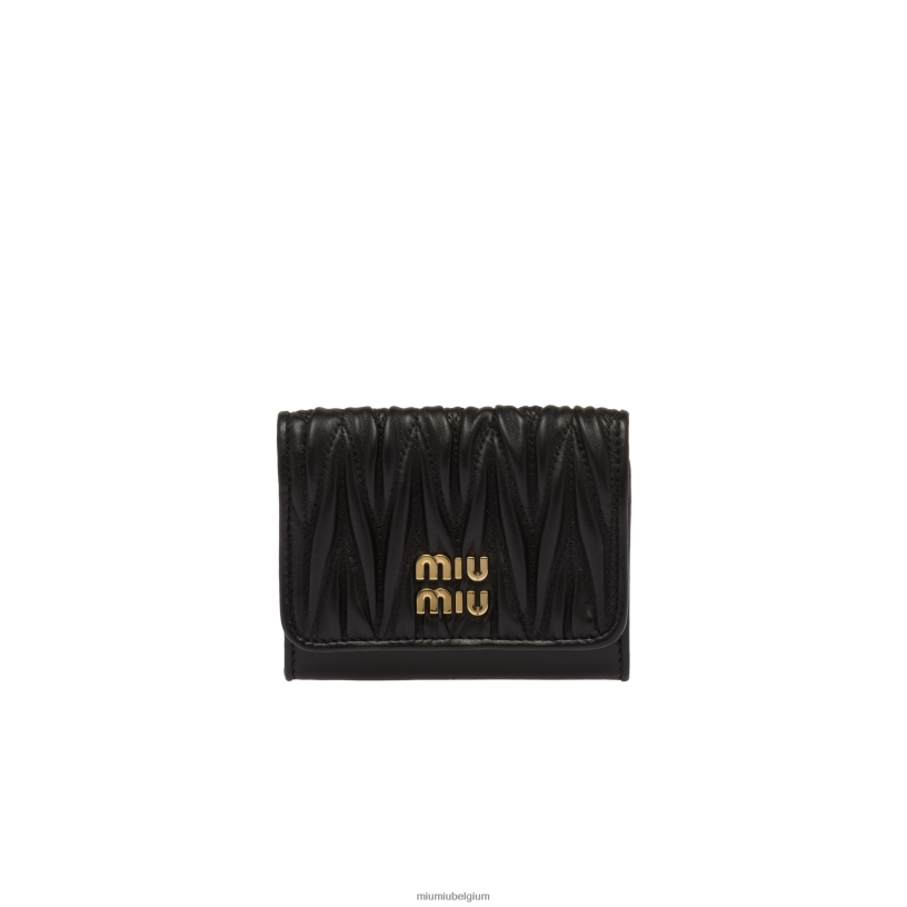 Miu Miu zwartkaarthouder van gematteerd nappaleer N8F6L1047 verzameling