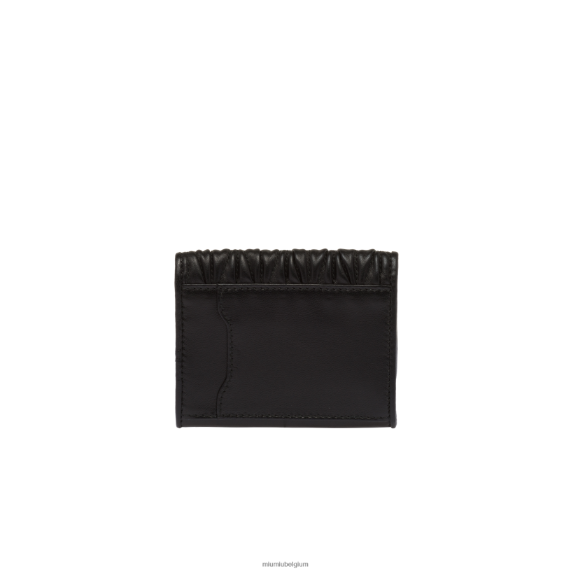 Miu Miu zwartkaarthouder van gematteerd nappaleer N8F6L1047 verzameling