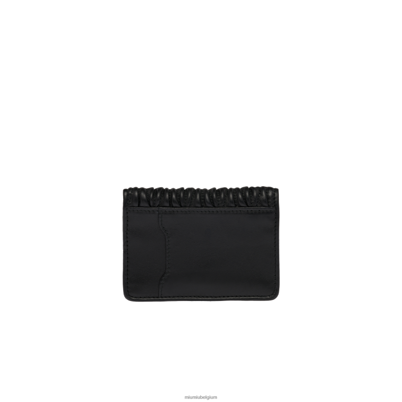 Miu Miu zwartkaarthouder van gematteerd nappaleer N8F6L1049 verzameling
